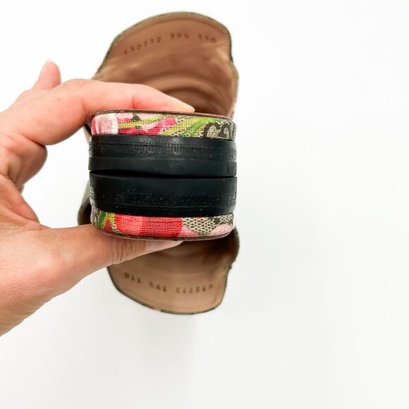 Gucci Princetown Pink Bloom Supreme GG Horsebit Mules Slippers Canvas Loafers - Picture 7 of 12